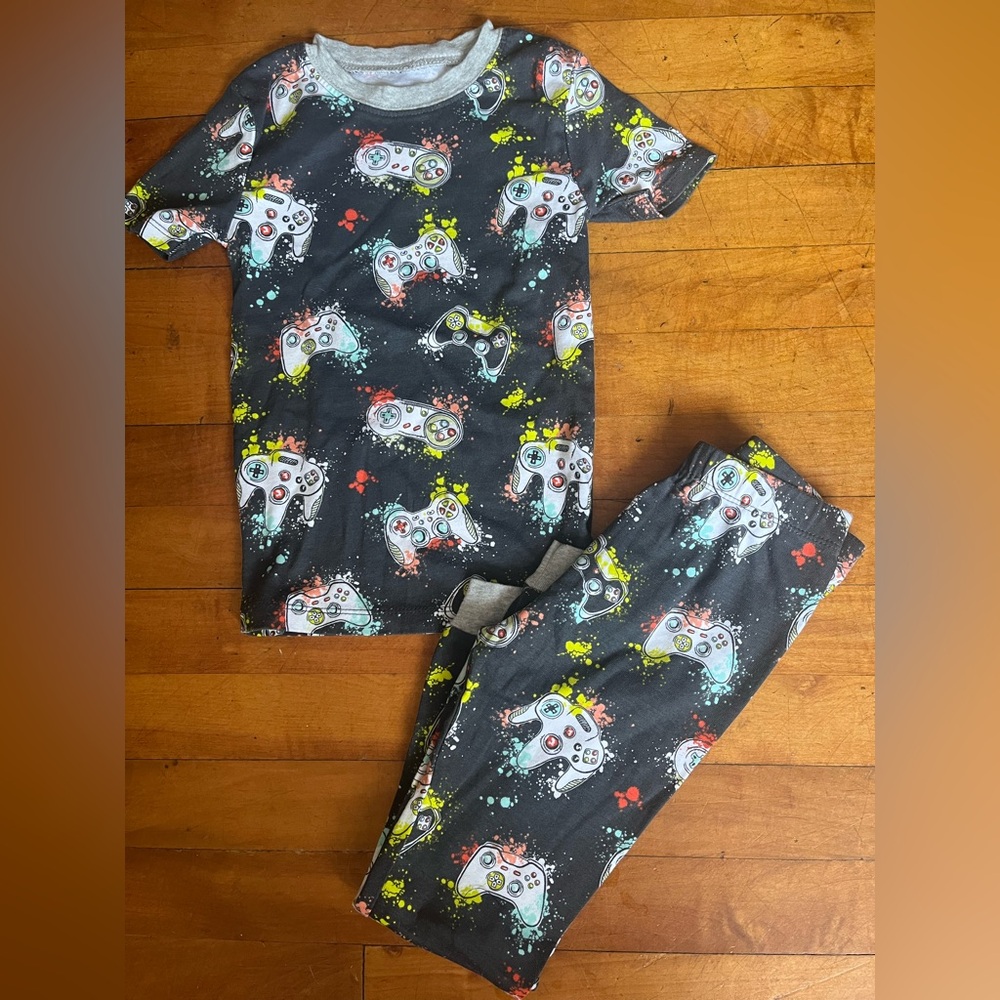 Black Pajama Set with Anime Robot Print NWOT